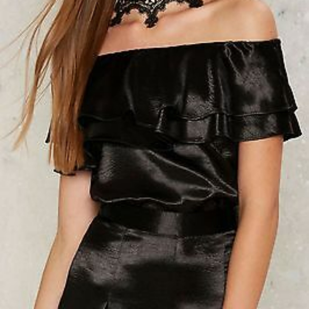 Ruffle Satin Top